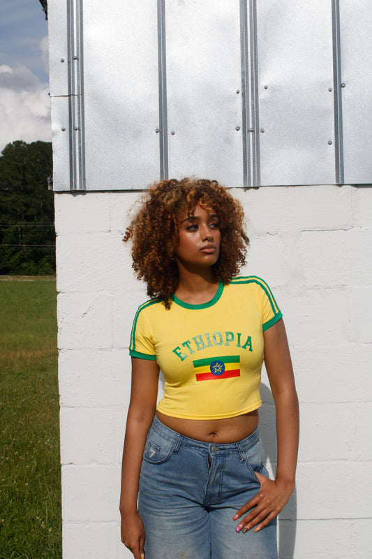 Baby tee crop top - Yellow