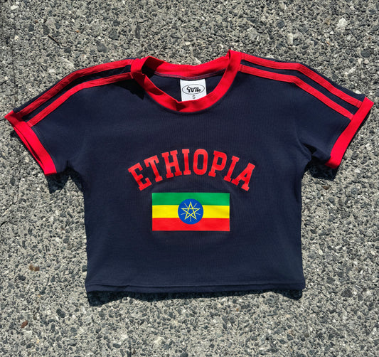 Baby tee crop top - Navy blue