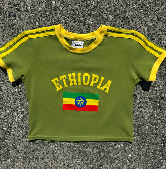 Baby tee crop top - Olive green